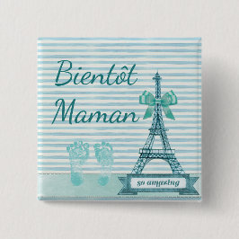 Knappen Bientôt Maman Baby Shower Knapp