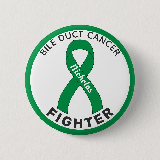 Knappen Bile Duct Cancer Fighter Ribbon White Knapp (Framsida)