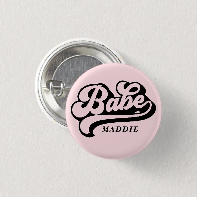 Knappen Birde Babe Custom Name Badge Knapp (Framsida & baksida)
