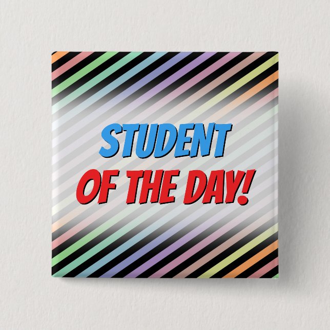 Knappen Black & Pastel Färgad Linjer Mönster Knapp (Framsida)