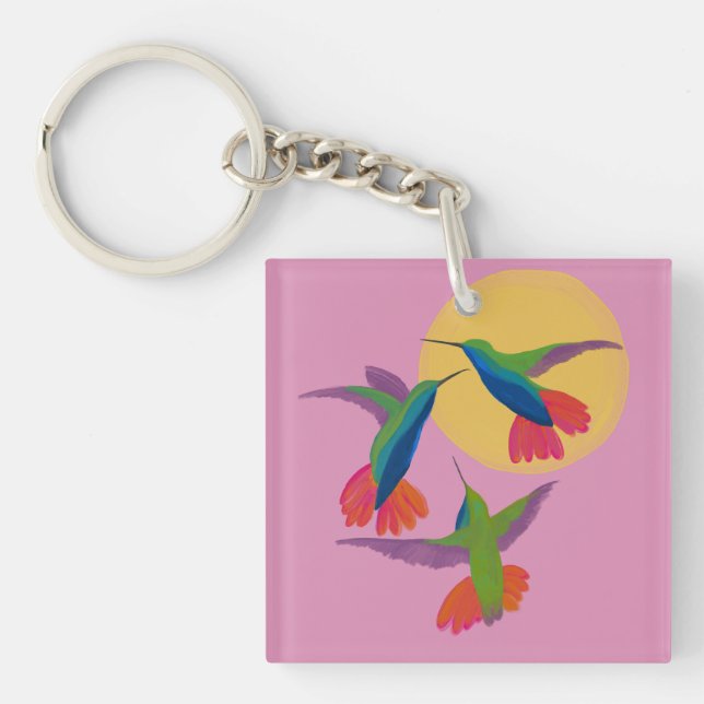 Knappen Black Throated Mango Hummingbird Art (Framsidan)