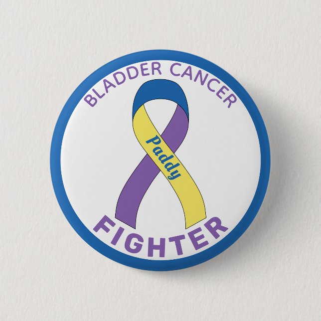 Knappen Bladder Cancer Fighter Ribbon White Knapp (Framsida)