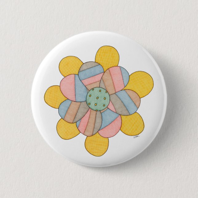 Knappen blommar Pinback Knapp (Framsida)