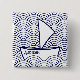 Knappen Boat på Vinkar kvadrat Knapp