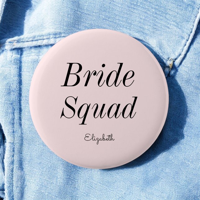 Knappen Bride Squad  Rosa Black Bröllop Knapp (Skapare uppladdad)