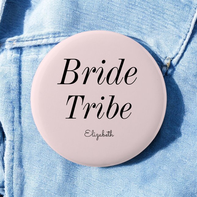 Knappen Bride Tribe  Rosa Black Bröllop Knapp (Skapare uppladdad)