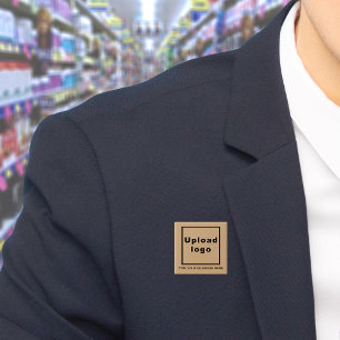Knappen Brun kvadrat för Business Namn och Logotyp Knapp