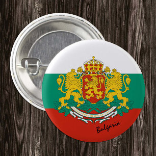 Knappen Bulgarien, patriotisk bulgarisk Flagga mod Knapp
