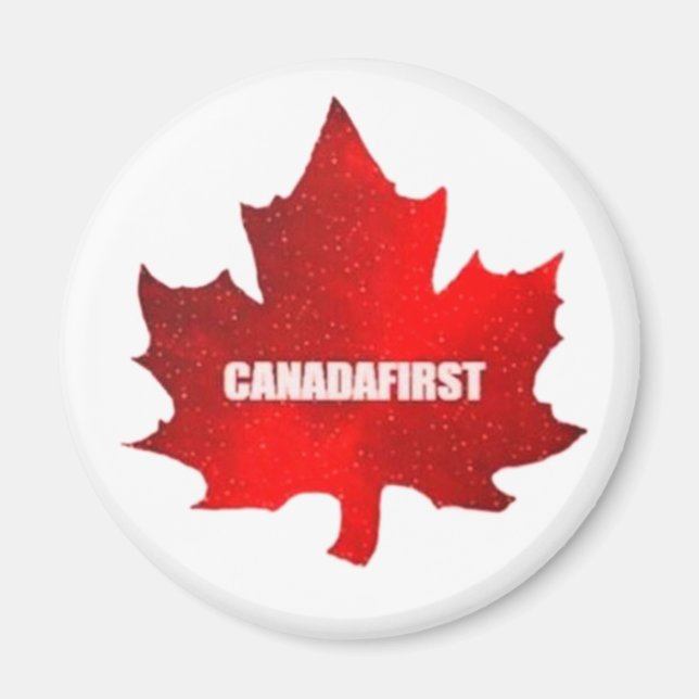 Knappen Canadafirst Red Maple Löv Magnet (Framsidan)