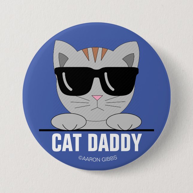 Knappen CAT DADDY Sunglass Cat Knapp (Framsida)