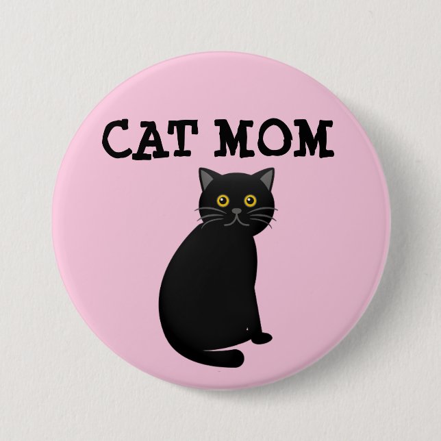 KNAPPEN CAT MAMMA (BLACK CAT) KNAPP (Framsida)