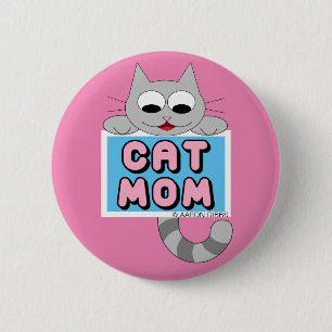 Knappen Cat Mamma Cute Cat Lover Rosa Knapp