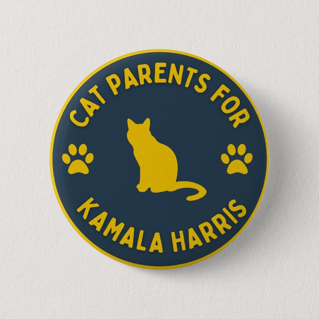 Knappen Cat Parents for Kamala Harris Knapp (Framsida)