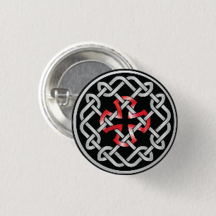 Knappen Celtic Red Metallic Round Button Knapp