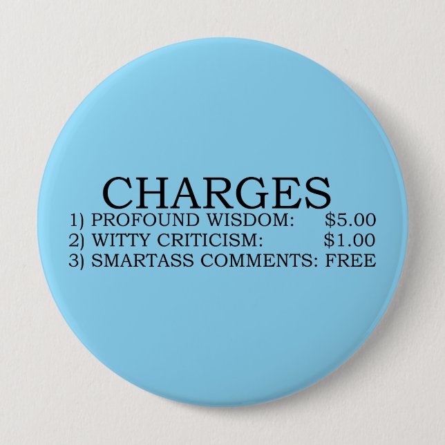 Knappen Charges Pinback Knapp (Framsida)