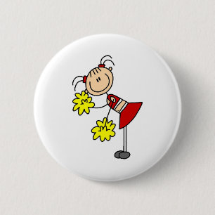 Knappen Cheerlead Girl Stick figur Knapp