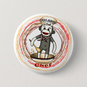 Knappen Chef Sock monkey Knapp