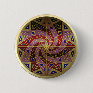 Knappen Cherry Swirl Guld Trim Mandala Knapp