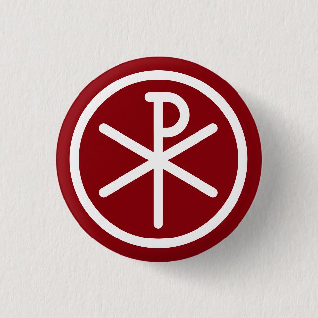 Knappen Chi-Rho Kristi symbol Knapp (Framsida)