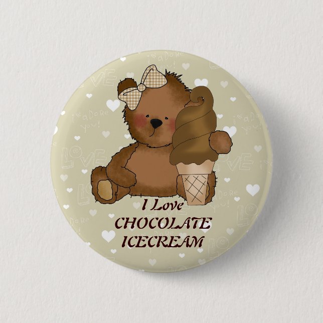 Knappen Chocolate Ice Cream Bear Knapp (Framsida)