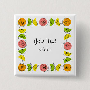 Knappen Citrus Square Text fyrkant Knapp