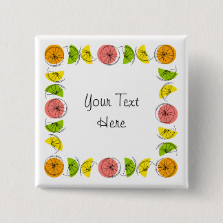 Knappen Citrus Square Text fyrkant Knapp