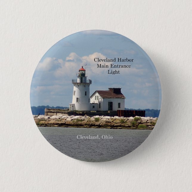 Knappen Cleveland Harbour Main Entrance Light Knapp (Framsida)