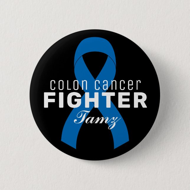 Knappen Colon Cancer Ribbon Black Knapp (Framsida)