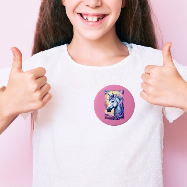Knappen Cosmic Lila Unicorn Knapp (Skapare uppladdad)