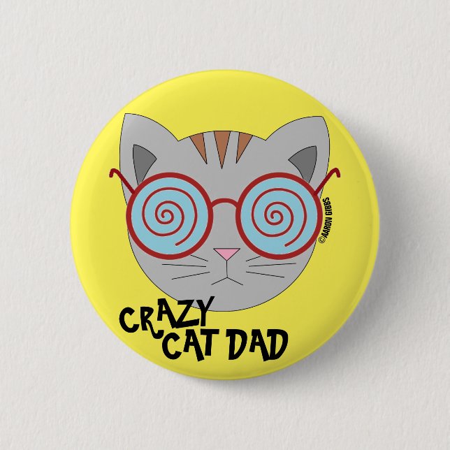 Knappen Crazy Cat Pappa Knapp (Framsida)
