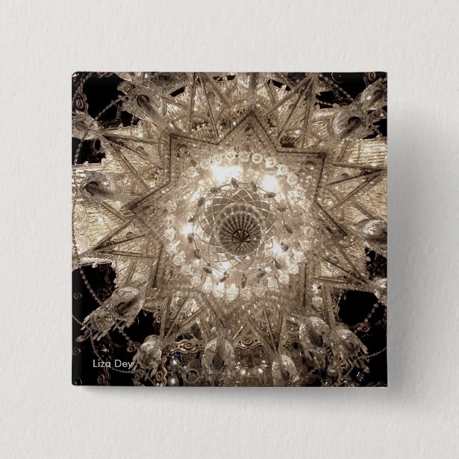 Knappen Crystal' Square Knapp (Framsida)