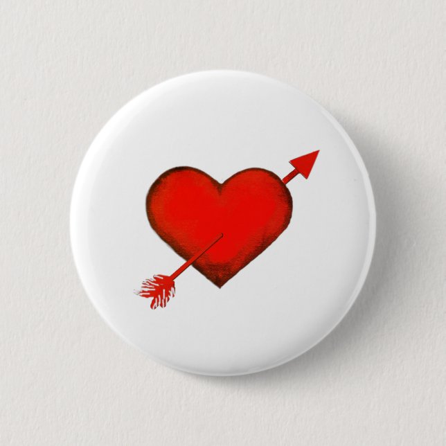 Knappen Cupid's Arrow Red on White Knapp (Framsida)