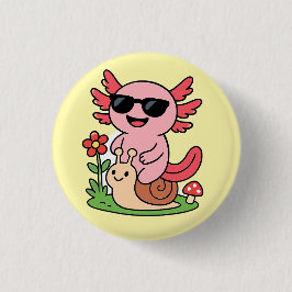 Knappen Cute Axolotl - Adekvat djurdesign Knapp
