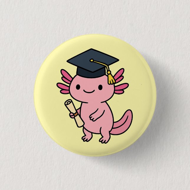 Knappen Cute Axolotl Studenten Knapp (Framsida)