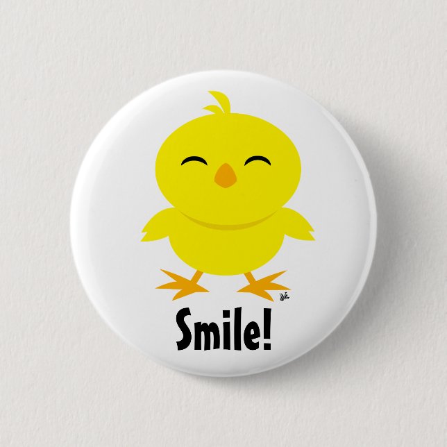 Knappen Cute Chick Smile Knapp (Framsida)
