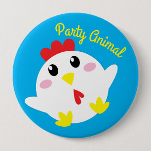 Knappen Cute Chicken Farm Kids 1:a födelsedag Part Knapp