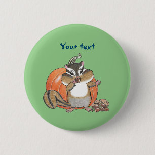 Knappen Cute Chipmunk Pumpkin Nöt Knapp
