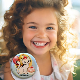 Knappen Cute Colorful Kattunge Birthday Knapp