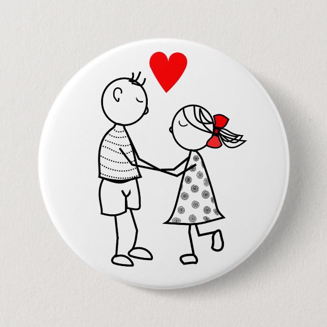 Knappen Cute Couple Romantic Kärlek Knapp (Framsida)