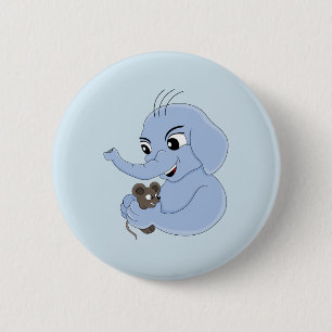 Knappen Cute elephant tecknad Knapp