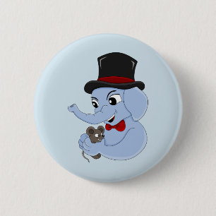 Knappen Cute elephant tecknad Knapp
