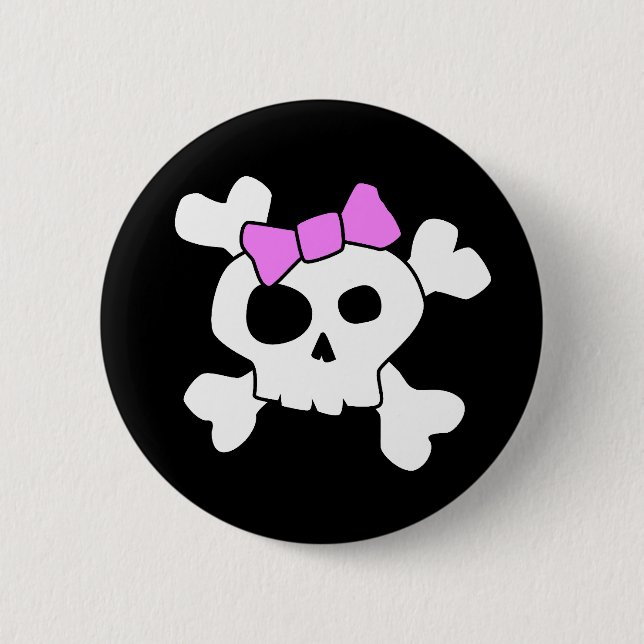 Knappen Cute Girly Skull Knapp (Framsida)