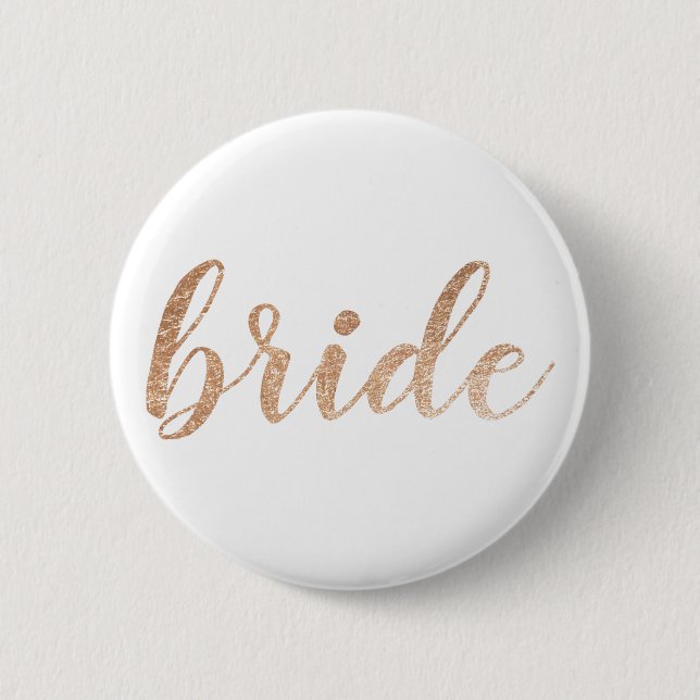 Knappen Cute Guld Glitter Bride Badge Knapp (Framsida)
