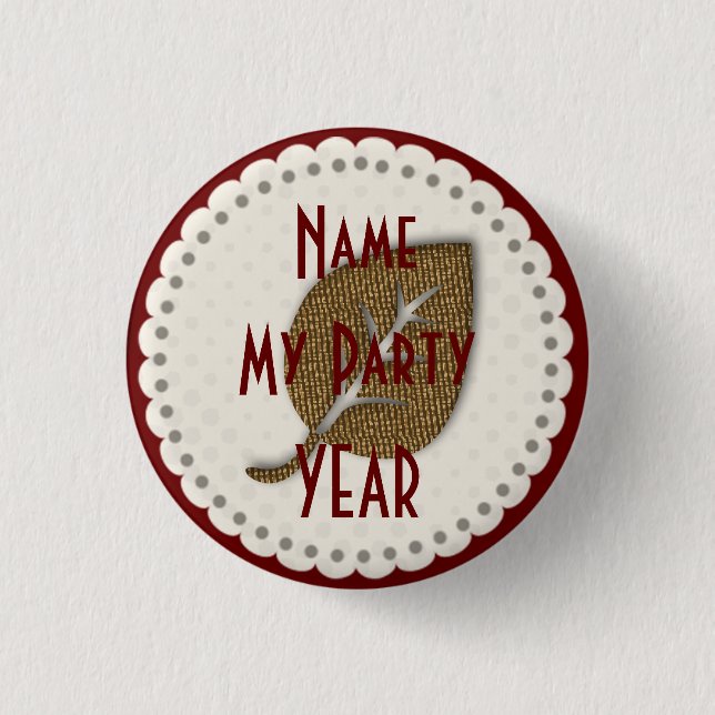 Knappen Cute Guld Löv Gardener Florist Knapp (Framsida)