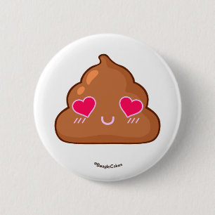 Knappen Cute Heartsy Ögon Poop Pinback Knapp