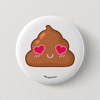 Knappen Cute Heartsy Ögon Poop Pinback Knapp