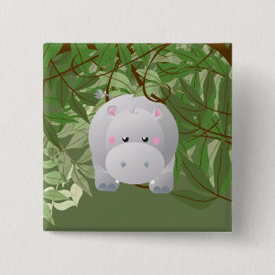 Knappen Cute Hipo Jungle Animals Party Knapp