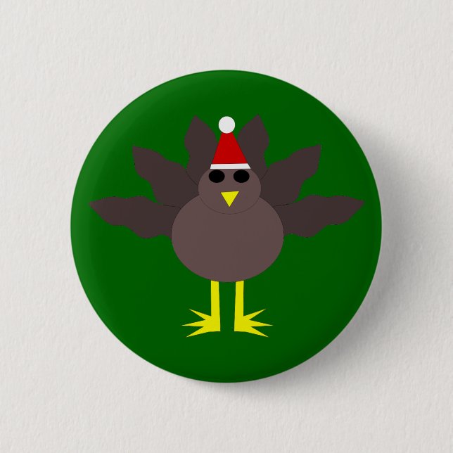 Knappen Cute Jul-Turkiet Knapp (Framsida)