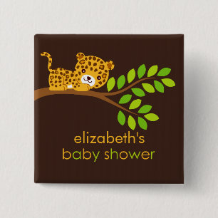 Knappen Cute Little Leopard Baby Shower Knapp