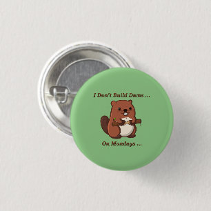 Knappen Cute och Funny Beaver Knapp
